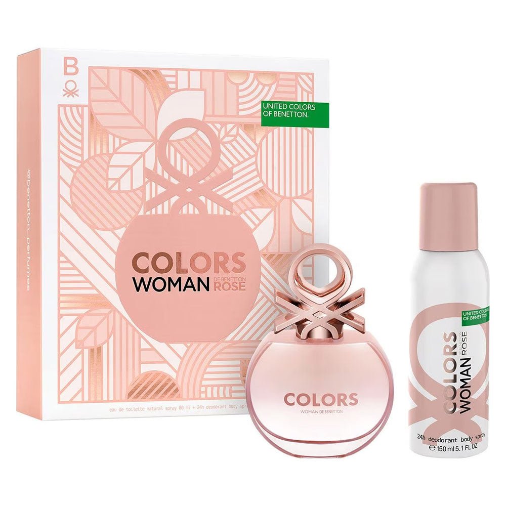 Benetton Colors De Benetton Woman Rose EDT Set for Women | My Perfume Shop